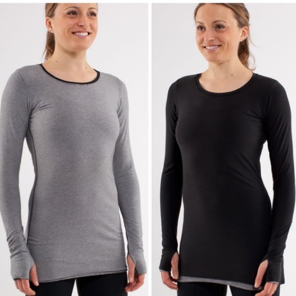 Lululemon Every Yogi Long Sleeve Black Grey Size 4